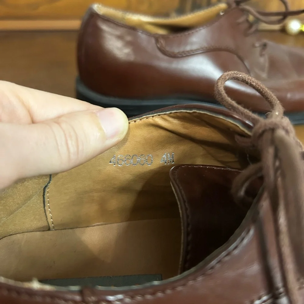 Robert David Brown Leather Boys Shoes, Size 4